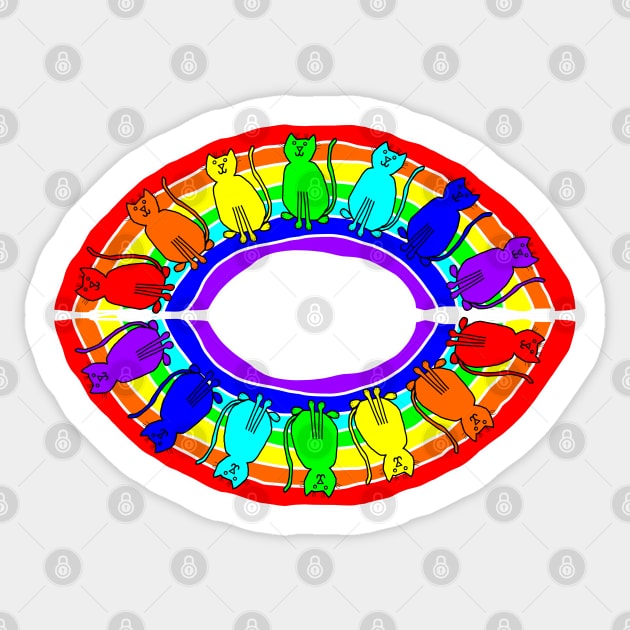 Rainbow Eye of Cats Sticker by ellenhenryart